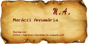 Maráczi Annamária névjegykártya