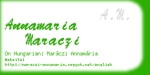 annamaria maraczi business card
