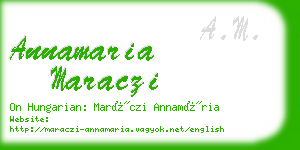 annamaria maraczi business card